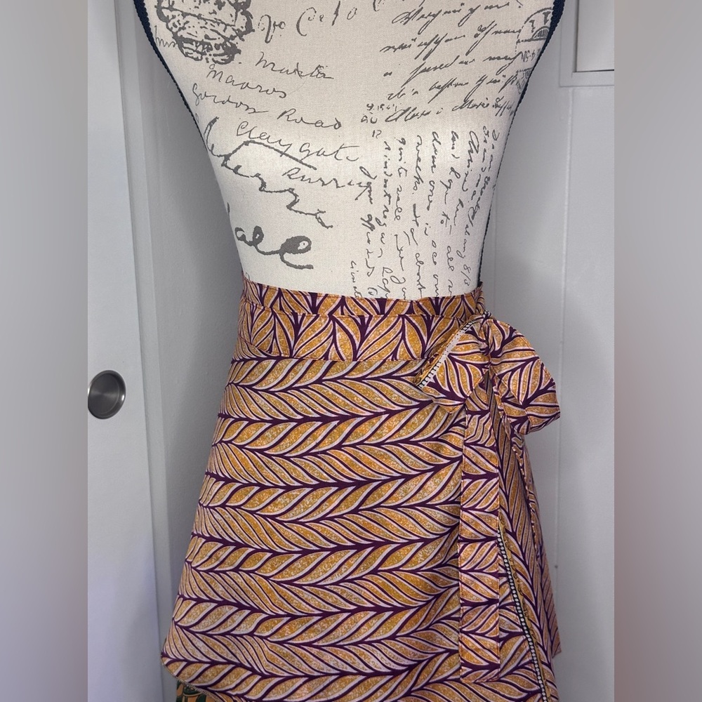EARTHBOUND Purple and Gold A-Line Wrap Skirt - Picture 3 of 5